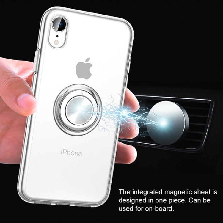 For iPhone XR Transparent TPU Metal Ring Case with Metal Ring Holder, iPhone   XR
