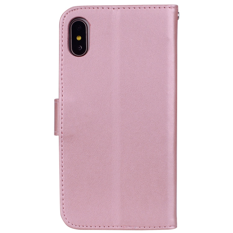 For iPhone XR Rose Embossed Horizontal Flip PU Leather Case,  with Holder & Card Slots & Wallet, For XR