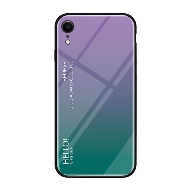 For iPhone XR Gradient Color Glass Case, iPhone XR