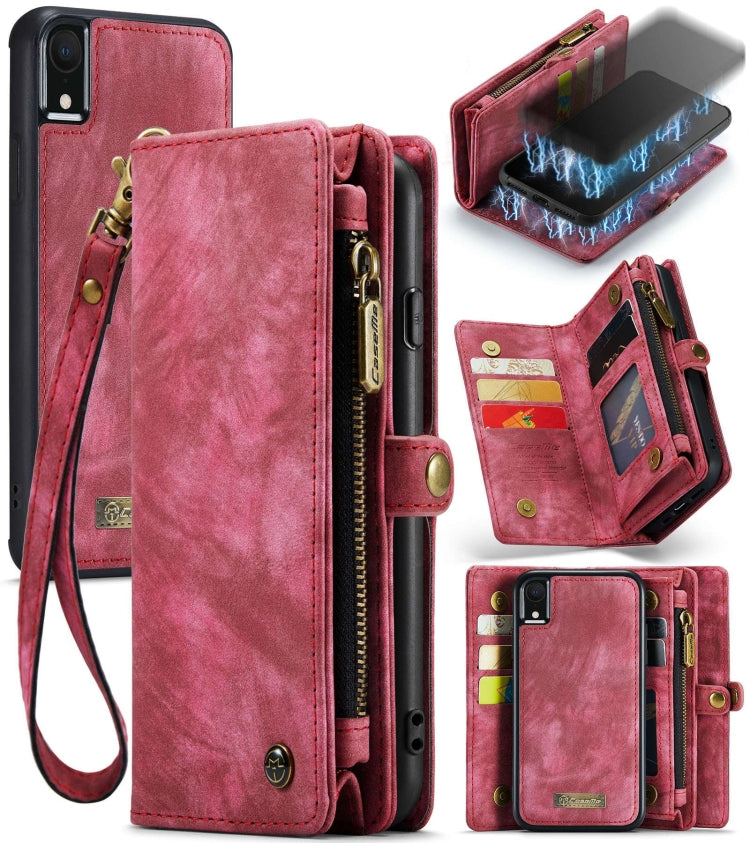 For iPhone XR CaseMe Detachable Multifunctional Horizontal Flip Leather Case with Card Slot & Holder & Zipper Wallet & Photo Frame, For iPhone  XR, For iPhone XR