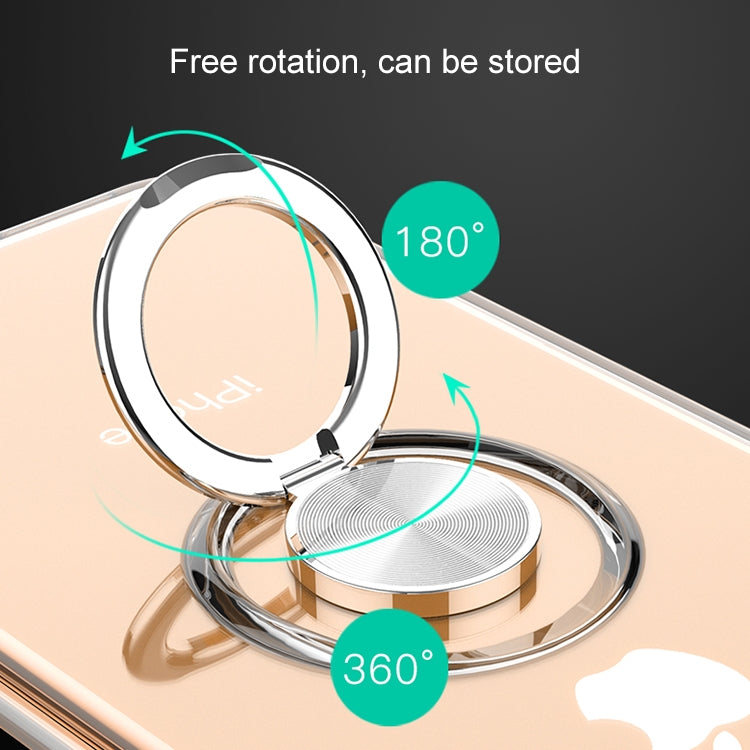 For iPhone XS Transparent TPU Metal Ring Case with Metal Ring Holder, iPhone  XS