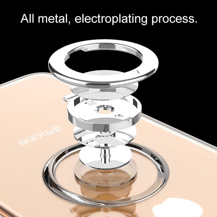 For iPhone XS Transparent TPU Metal Ring Case with Metal Ring Holder, iPhone  XS