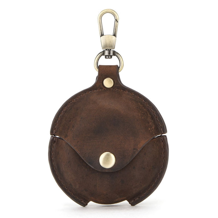 CF1111 For Huawei FreeBuds 3 Crazy Horse Texture Clamshell Earphone Protective Leather Case with Hook, For Huawei FreeBuds 3