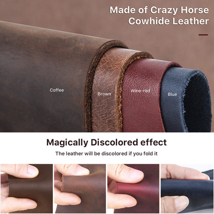 CF1111 For Huawei FreeBuds 3 Crazy Horse Texture Clamshell Earphone Protective Leather Case with Hook, For Huawei FreeBuds 3