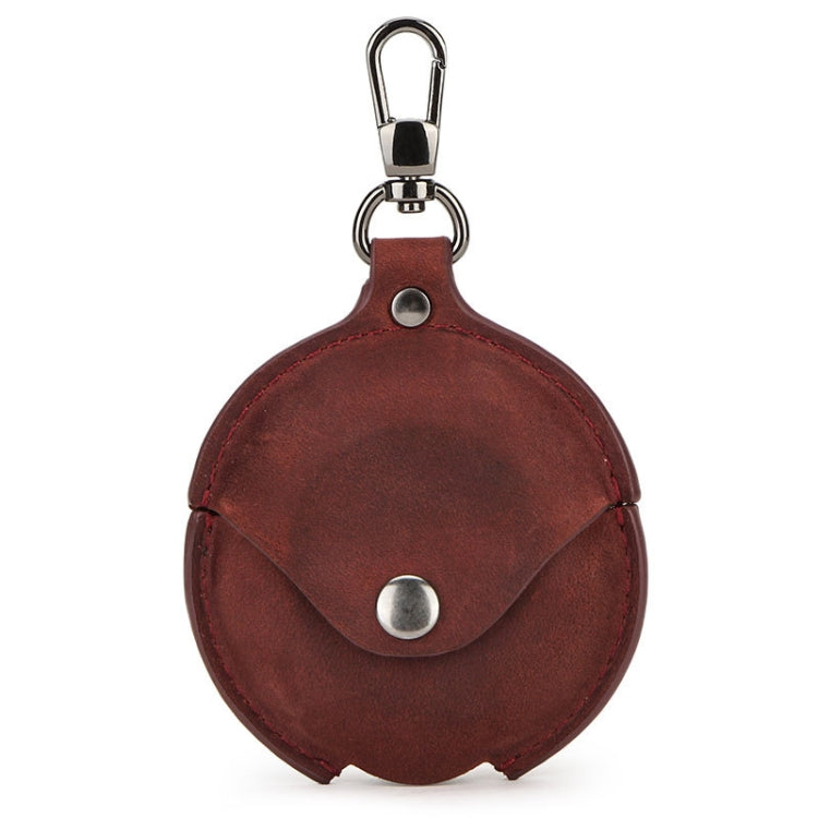 CF1111 For Huawei FreeBuds 3 Crazy Horse Texture Clamshell Earphone Protective Leather Case with Hook, For Huawei FreeBuds 3