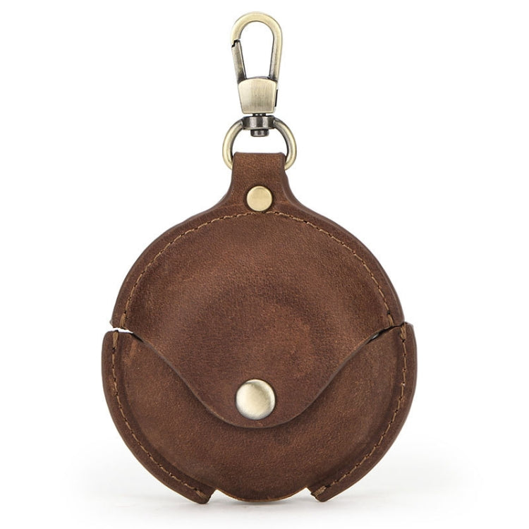 CF1111 For Huawei FreeBuds 3 Crazy Horse Texture Clamshell Earphone Protective Leather Case with Hook, For Huawei FreeBuds 3