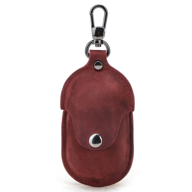 CF1109 For Galaxy Buds Crazy Horse Texture Clamshell Earphone Protective Leather Case with Hook, For Galaxy Buds