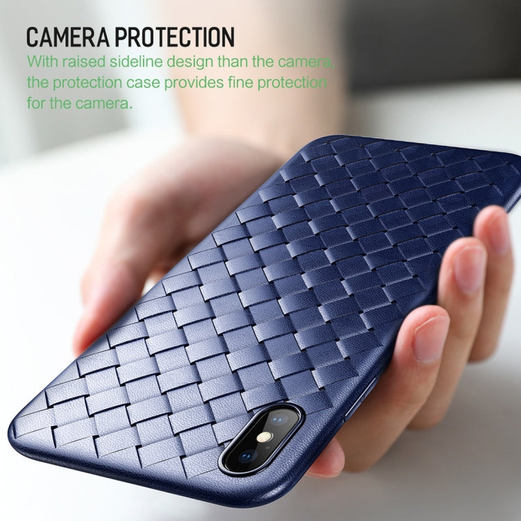 For iPhone XS ROCK Slim Weave Style TPU Soft Case, For XS