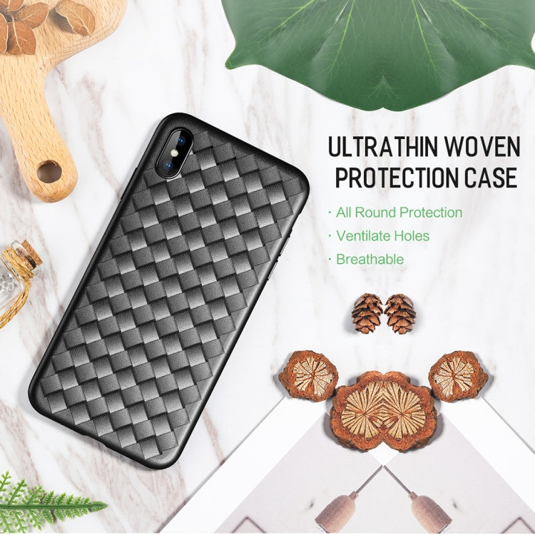 For iPhone XS ROCK Slim Weave Style TPU Soft Case, For XS
