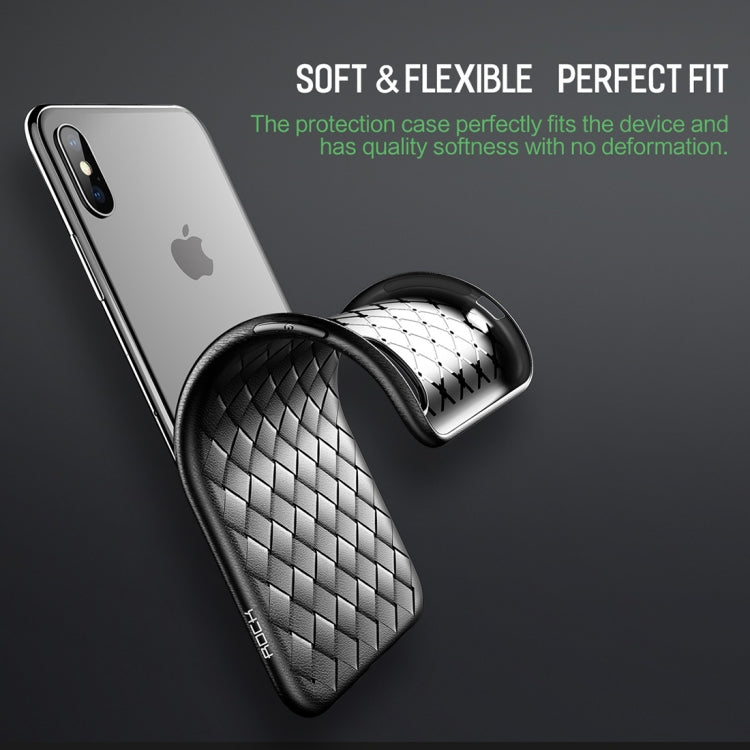 For iPhone XS ROCK Slim Weave Style TPU Soft Case, For XS