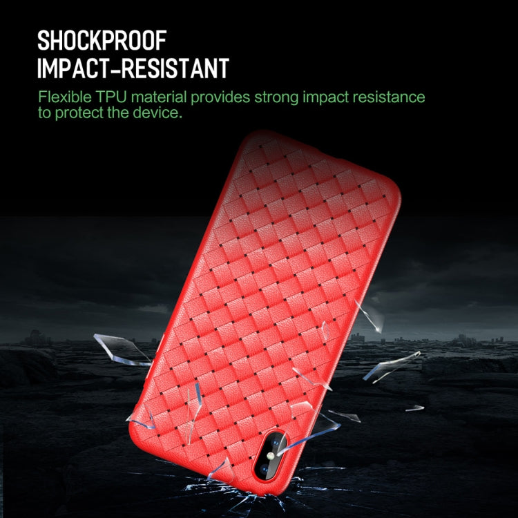 For iPhone XS ROCK Slim Weave Style TPU Soft Case, For XS