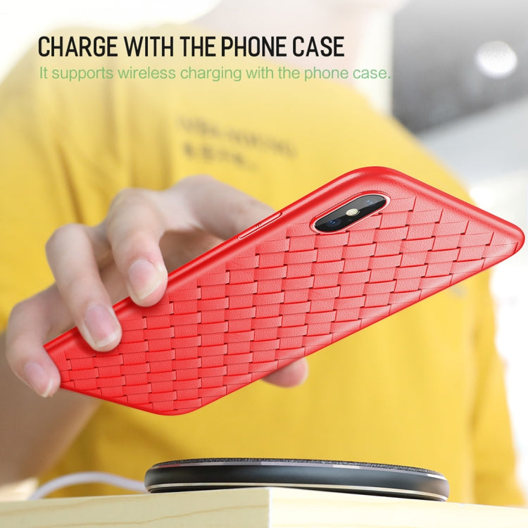 For iPhone XS ROCK Slim Weave Style TPU Soft Case, For XS