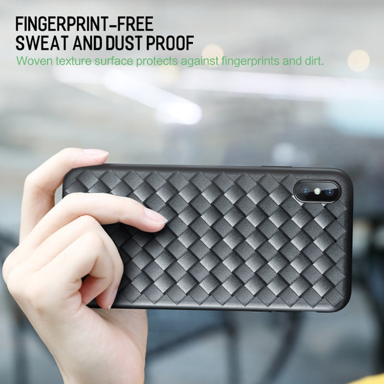 For iPhone XS ROCK Slim Weave Style TPU Soft Case, For XS