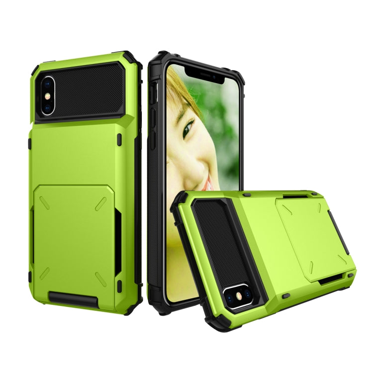 For iPhone X / XS Shockproof TPU + PC Protective Case with Card Slot