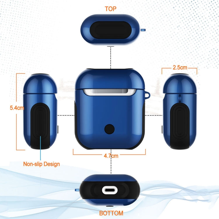 Varnished PC Bluetooth Earphones Case Anti-lost Storage Bag for Apple AirPods 1/2