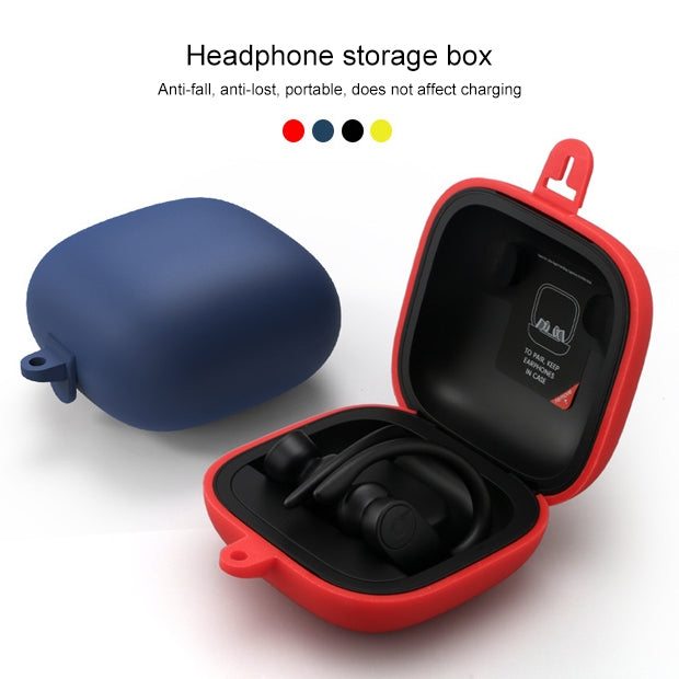Solid Color Silicone Wireless Bluetooth Earphone Protective Case for Beats Powerbeats Pro, Grass Green, Grey, Light Purple, Mint Green, Purple, Red, Wine Red, Black, Yellow, Dark Blue, Gray Blue