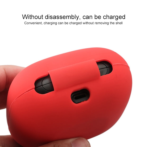 Solid Color Silicone Wireless Bluetooth Earphone Protective Case for Beats Powerbeats Pro, Grass Green, Grey, Light Purple, Mint Green, Purple, Red, Wine Red, Black, Yellow, Dark Blue, Gray Blue