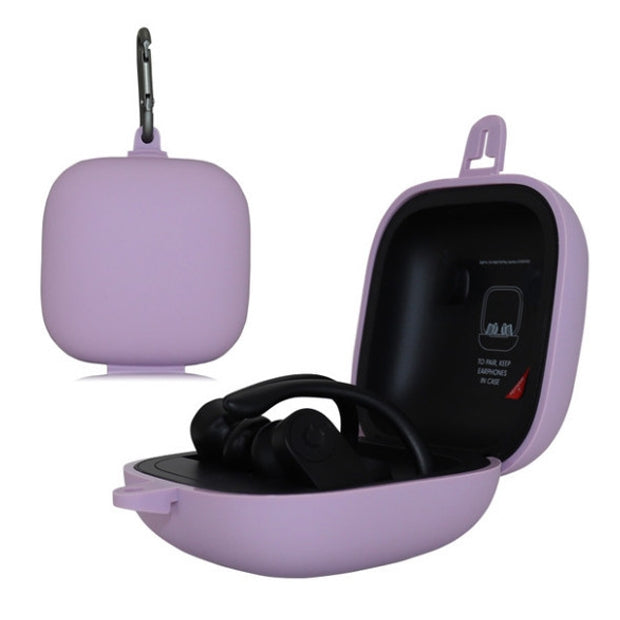 Solid Color Silicone Wireless Bluetooth Earphone Protective Case for Beats Powerbeats Pro, Grass Green, Grey, Light Purple, Mint Green, Purple, Red, Wine Red, Black, Yellow, Dark Blue, Gray Blue