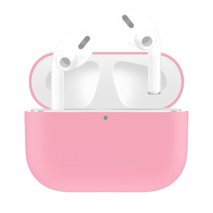 For AirPods Pro Solid Color Silicone Earphone Protective Case, White, Dark Blue, Yellow, Pink, Green, Grey, Watermelon Red, Light Purple, Red, Black