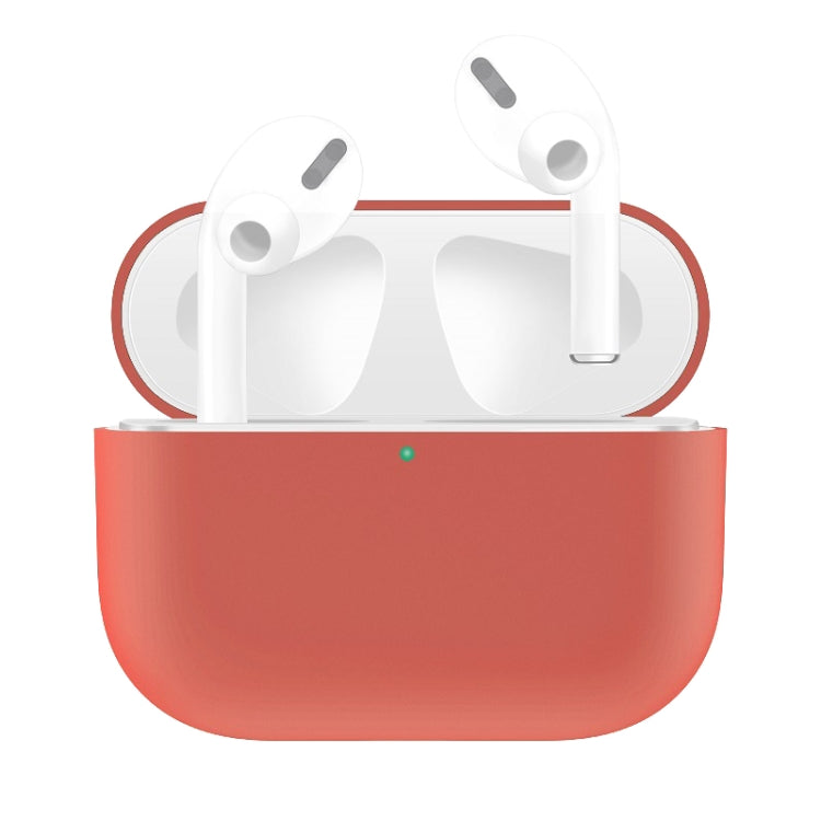 For AirPods Pro Solid Color Silicone Earphone Protective Case, White, Dark Blue, Yellow, Pink, Green, Grey, Watermelon Red, Light Purple, Red, Black