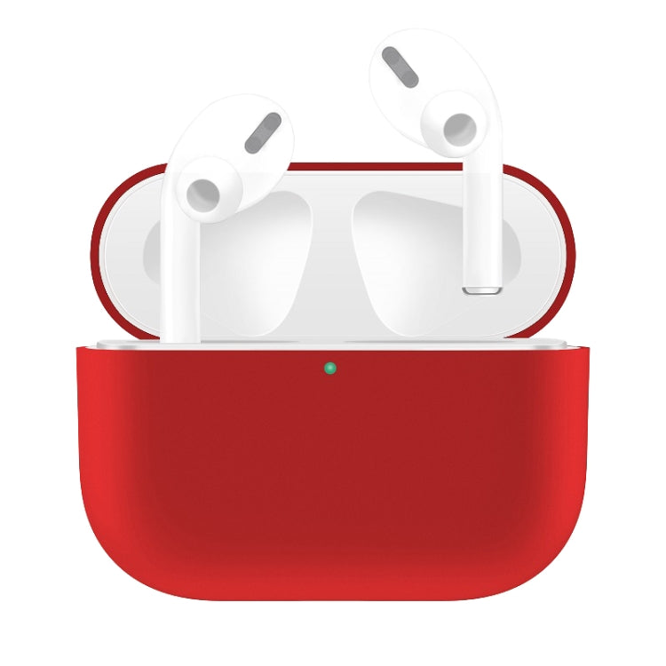 For AirPods Pro Solid Color Silicone Earphone Protective Case, White, Dark Blue, Yellow, Pink, Green, Grey, Watermelon Red, Light Purple, Red, Black