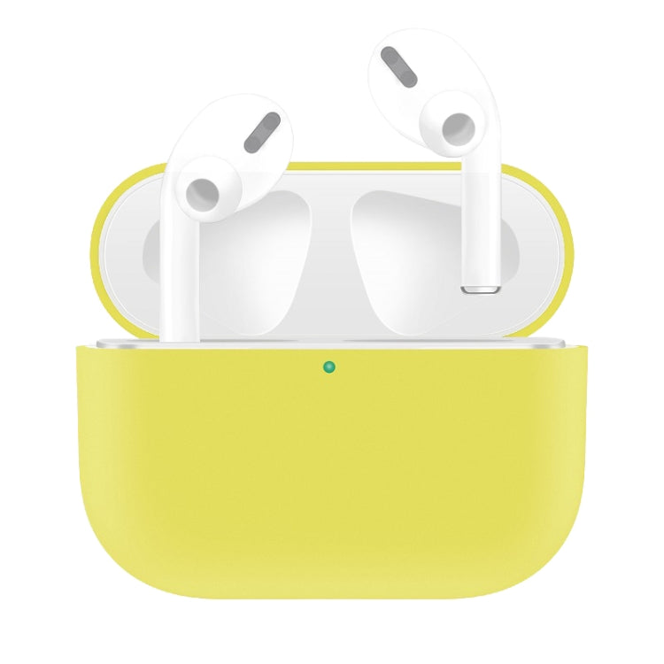 For AirPods Pro Solid Color Silicone Earphone Protective Case, White, Dark Blue, Yellow, Pink, Green, Grey, Watermelon Red, Light Purple, Red, Black