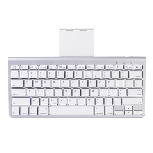 MC Saite 460BT 78 Keys Ultra-thin Mini Wireless Bluetooth Keyboard, Built-in Holder, Support Android / iOS / Windows System(Silver)