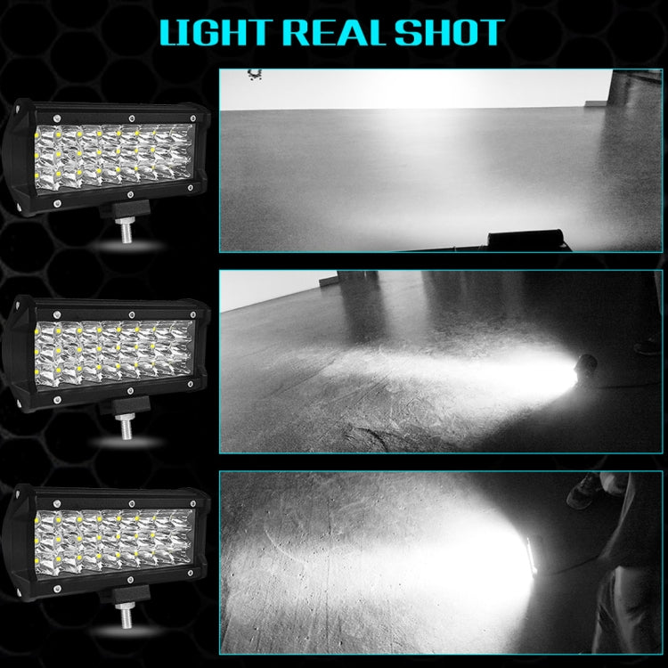 7 inch 18W 1800LM 3 Row LED Strip Light Working Refit Off-road Vehicle Lamp Roof Strip Light, 7 inch 72W