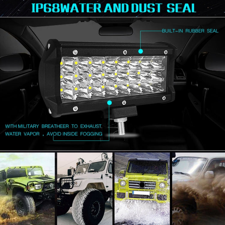 7 inch 18W 1800LM 3 Row LED Strip Light Working Refit Off-road Vehicle Lamp Roof Strip Light, 7 inch 72W
