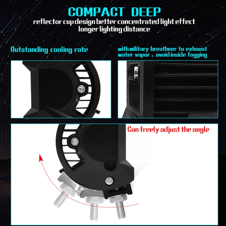 7 inch 18W 1800LM 3 Row LED Strip Light Working Refit Off-road Vehicle Lamp Roof Strip Light, 7 inch 72W