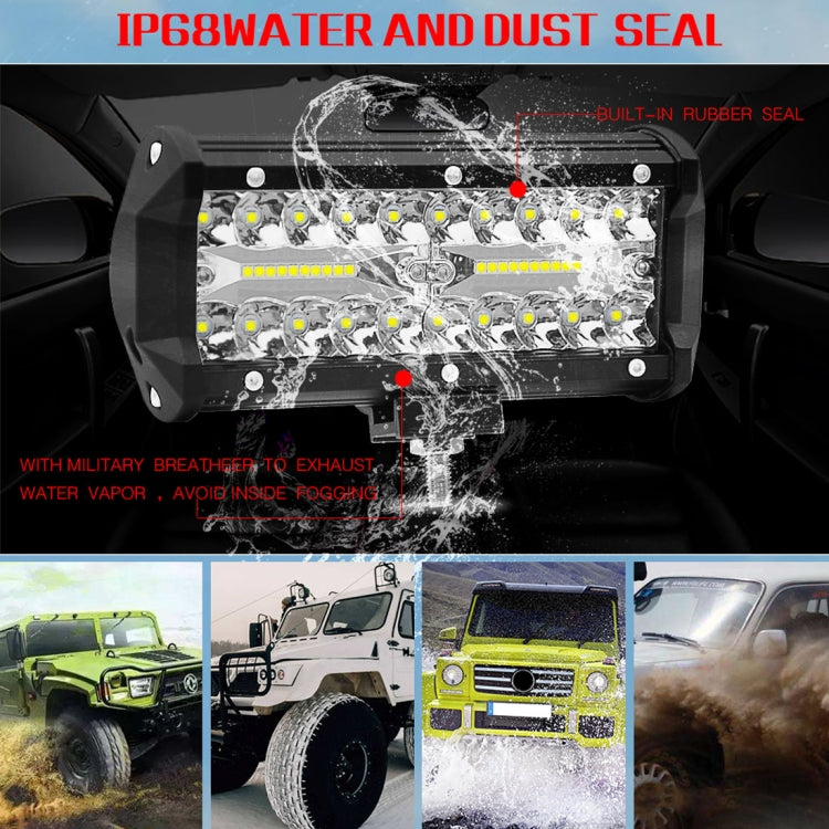 7 inch 30W 3000LM 6000K LED Strip Lamp Working Refit Off-road Vehicle Roof Strip Light, 7 inch 120W
