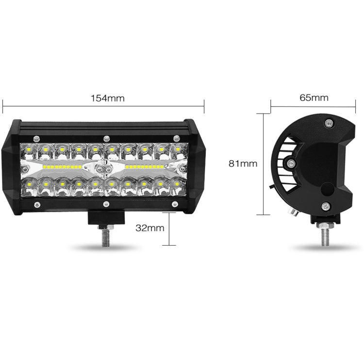 7 inch 30W 3000LM 6000K LED Strip Lamp Working Refit Off-road Vehicle Roof Strip Light, 7 inch 120W