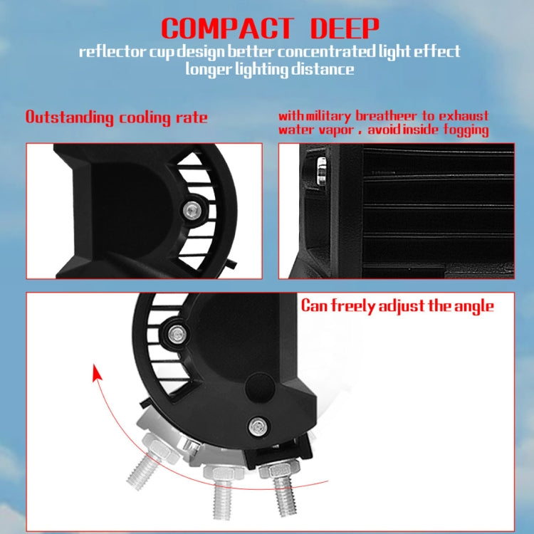 7 inch 30W 3000LM 6000K LED Strip Lamp Working Refit Off-road Vehicle Roof Strip Light, 7 inch 120W