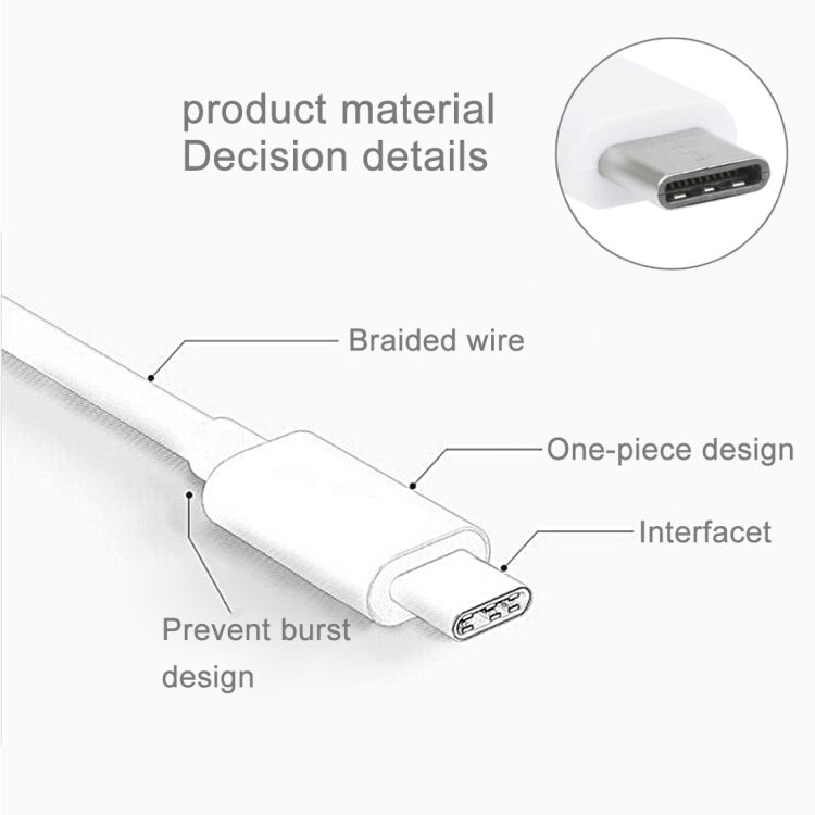 5 PCS 1m Wave Woven Style Metal Head USB 3.1 Type C to USB 2.0 Data / Charger Cable Kit