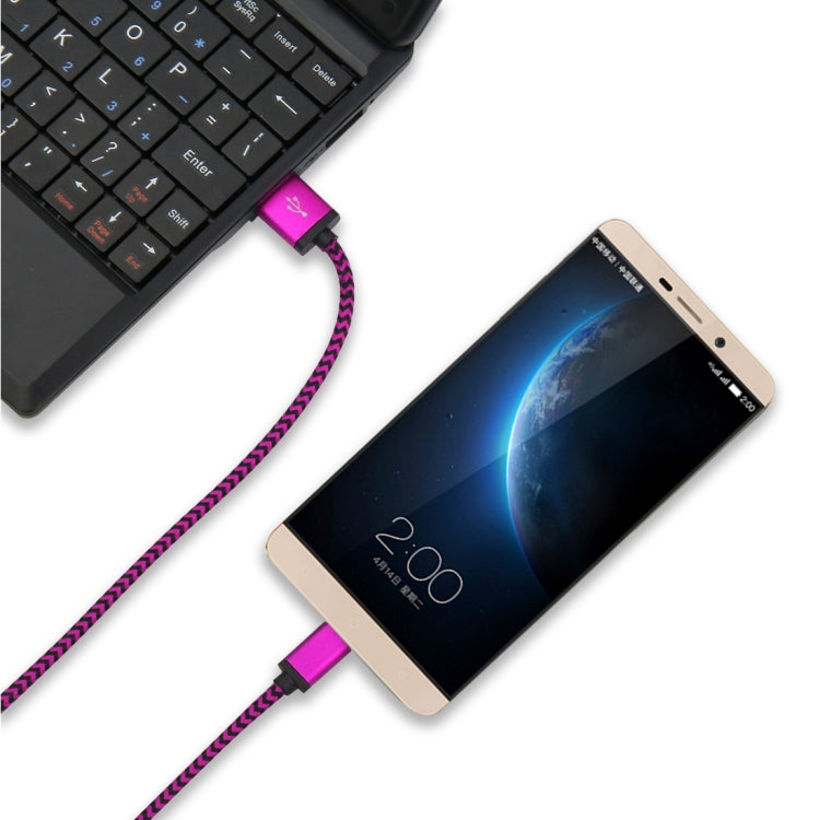 5 PCS 1m Wave Woven Style Metal Head USB 3.1 Type C to USB 2.0 Data / Charger Cable Kit