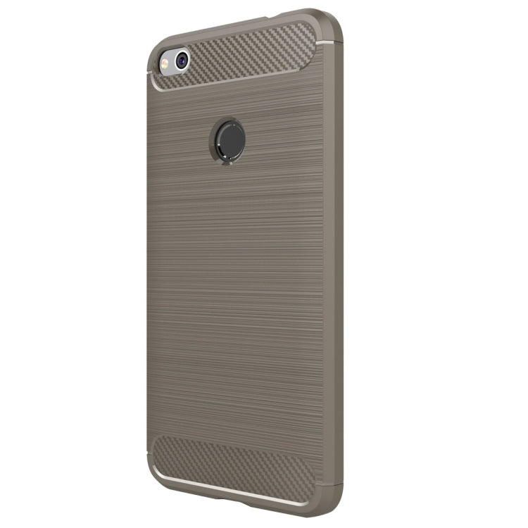 For Huawei  P8 Lite (2017) Brushed Carbon Fiber Texture Shockproof TPU Protective Case, Huawei P8 Lite (2017)