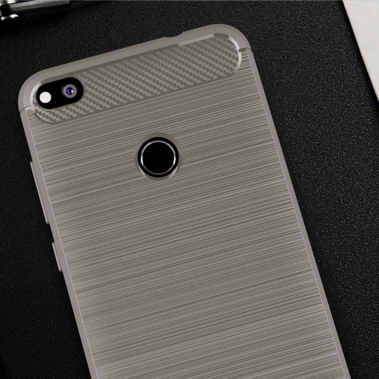 For Huawei  P8 Lite (2017) Brushed Carbon Fiber Texture Shockproof TPU Protective Case, Huawei P8 Lite (2017)