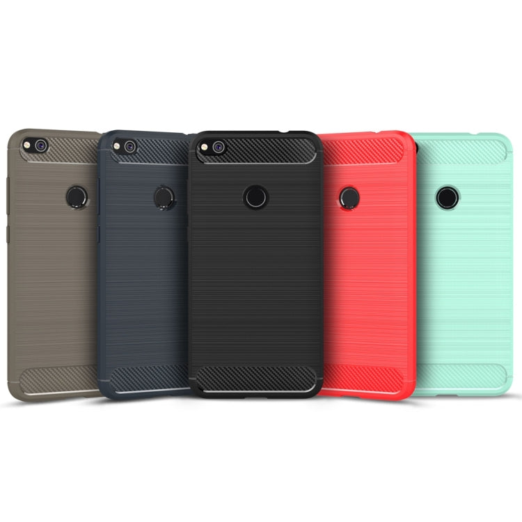 For Huawei  P8 Lite (2017) Brushed Carbon Fiber Texture Shockproof TPU Protective Case, Huawei P8 Lite (2017)