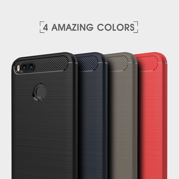 For Xiaomi  Mi 5X Carbon Fiber TPU Brushed Texture Shockproof Protective Back Cover Case