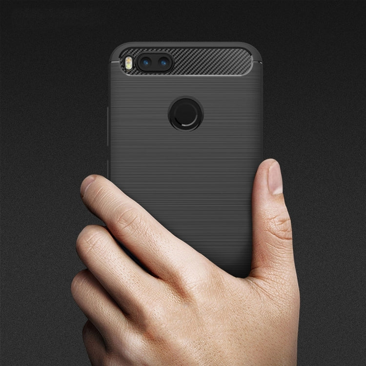 For Xiaomi  Mi 5X Carbon Fiber TPU Brushed Texture Shockproof Protective Back Cover Case