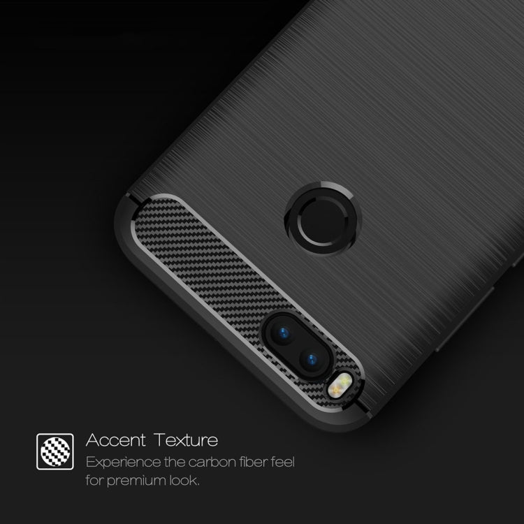 For Xiaomi  Mi 5X Carbon Fiber TPU Brushed Texture Shockproof Protective Back Cover Case