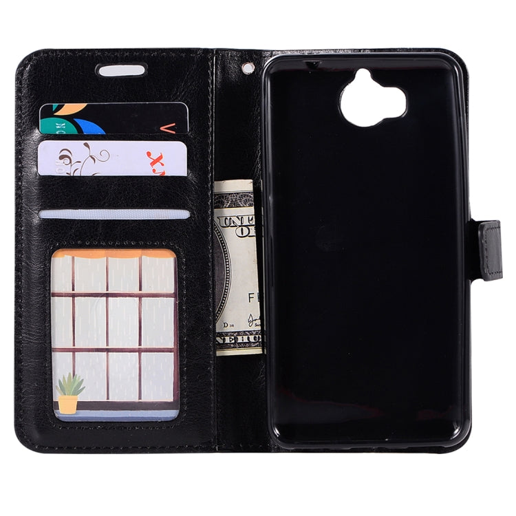 For Huawei  Y5 (2017) Crazy Horse Texture Horizontal Flip Leather Case with Holder & Card Slots & Wallet & Photo Frame , Huawei Y5 (2017)
