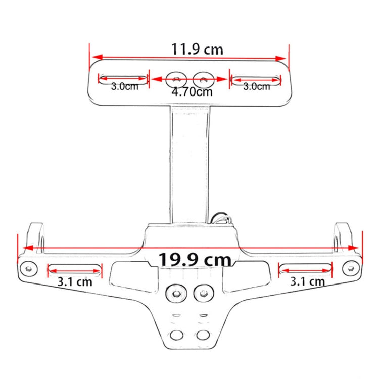 LPF013 Motorcycle Modification Accessories Universal Aircraft Shape Aluminum Alloy License Plate Bracket with LED Lights