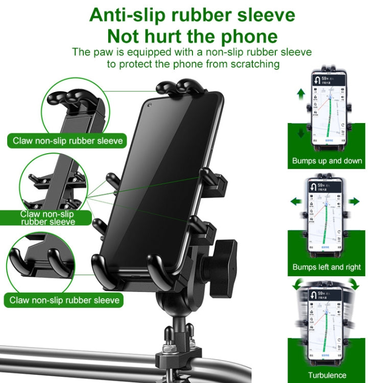 Tilt Rearview Mirror Screw Hole Ball-Head Motorcycle Eight-jaw Aluminum Phone Navigation Bracket