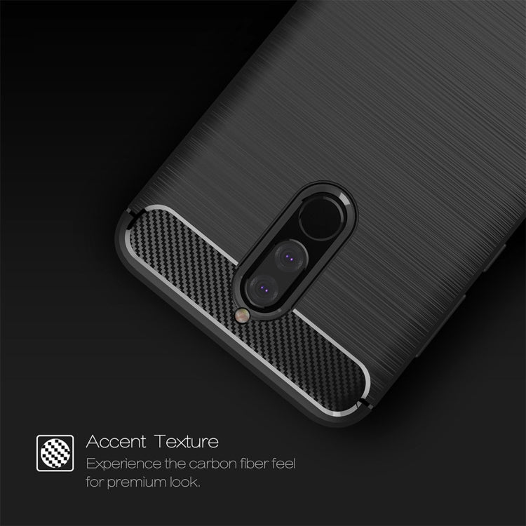 For Huawei  Mate 10 Lite Brushed Carbon Fiber Texture TPU Shockproof Anti-slip Soft Protective Back Cover Case, For Mate 10 Lite