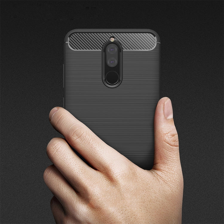 For Huawei  Mate 10 Lite Brushed Carbon Fiber Texture TPU Shockproof Anti-slip Soft Protective Back Cover Case, For Mate 10 Lite