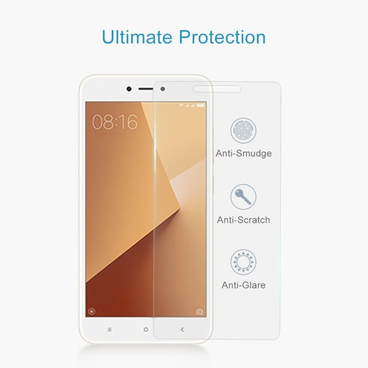 For Xiaomi Redmi Note 5A 0.26mm 9H Surface Hardness 2.5D Explosion-proof Non-full Screen Tempered Glass Screen Film, For Redmi Note 5A