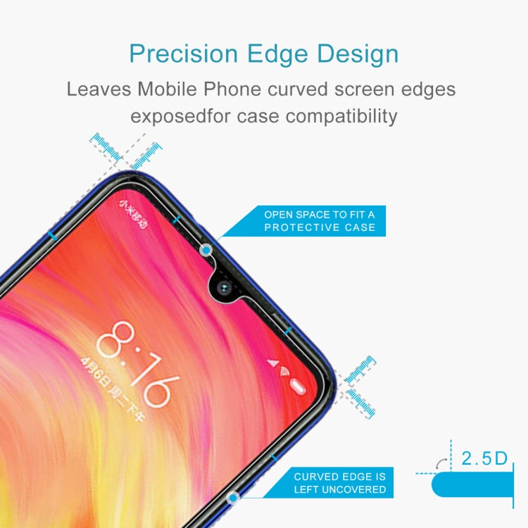 100 PCS 0.26mm 9H 2.5D Tempered Glass Film for Xiaomi Redmi Note 7, For Redmi Note 7 (100 PCS)