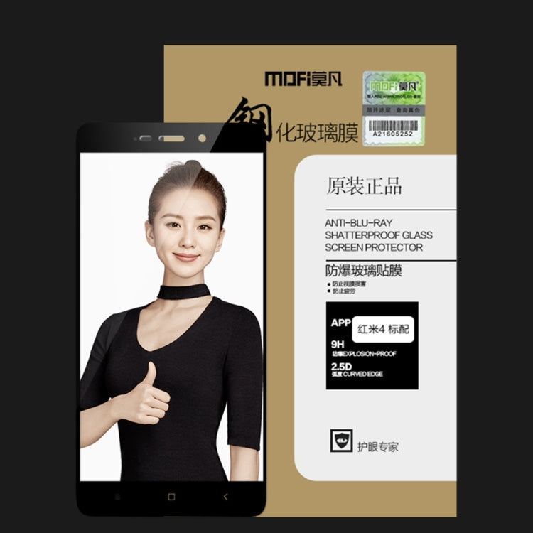 MOFI Xiaomi Redmi 4 0.3mm 9H Hardness 2.5D Explosion-proof Full Screen Tempered Glass Screen Film, For Redmi 4