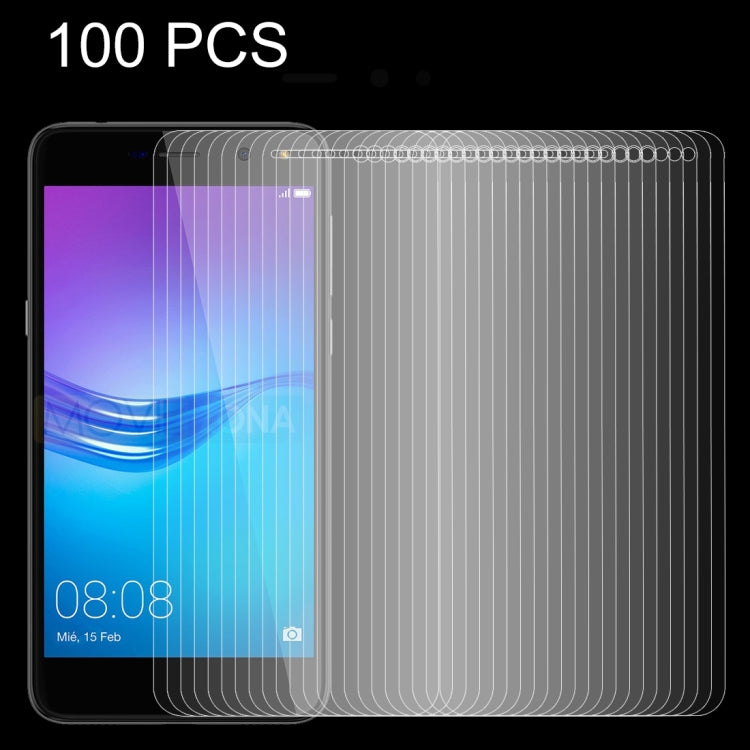 100 PCS for Huawei Y6 (2017) 0.26mm 9H Surface Hardness 2.5D Explosion-proof Tempered Glass Non-full Screen Film, For Y6 (2017)